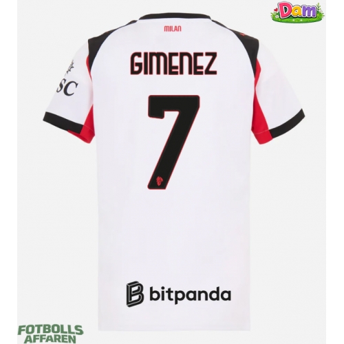 AC Milan Santiago Gimenez #7 Bortatröja Kvinnor 2025-26 Kortärmad